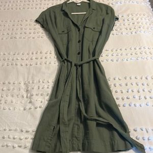Khaki green short sleeved dress